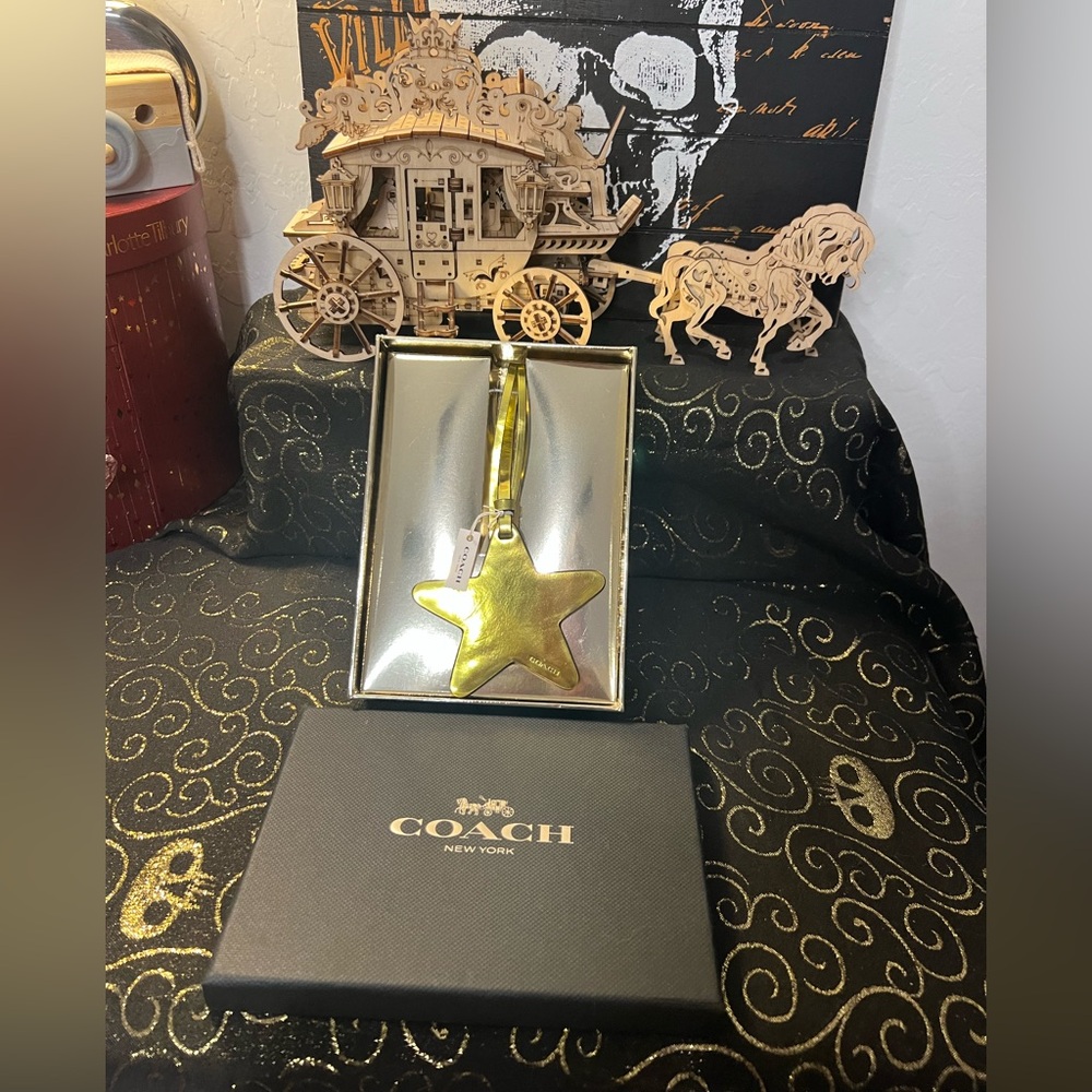 Coach Gold Metallic Lemon Star Ornament Bag Charm - Picture 9 of 16